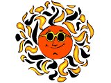 Sun with sunglasses